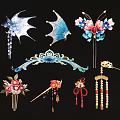 Traditional Chinese Decorative Pendants With Floral Butterfly Beads And Tassels Design