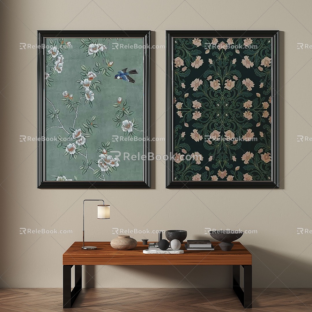 French retro decorative painting 3d model