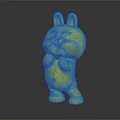 Cute White Rabbit Themed Decorative Furniture Ornament With Pink Heart Accent Design