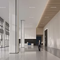 Spacious Bright Modern Business Lobby Reception With Sleek Design And Clear Directional Guide Signs