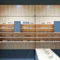Modern Eyewear Store Interior With Display Counters And Eyeglass Frames On Shelves 3d model