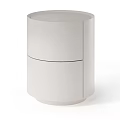 Minimalist White Cylindrical Nightstand With Two Drawers And Sleek Design