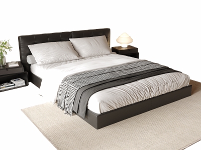 Double bed carpet bedding 3d model