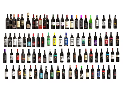 Modern wine bottle 3d model