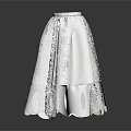 White Ruffled Skirt With Elastic Waistband And Lightweight Fabric Design