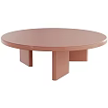 Modern Blush Pink Round Coffee Table With Geometric Base And Minimalist Design 3d model