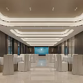 Modern Elegant Banquet Hall Interior With Tiered Ceiling Marble Floor And Neatly Arranged Banquet Furniture