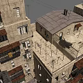 Old Urban Multi Story Residential Building Exterior With Balconies And Air Conditioners