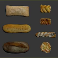 Assorted Fresh Bread Varieties Including Loaf Braided Roll and Sugar Topped