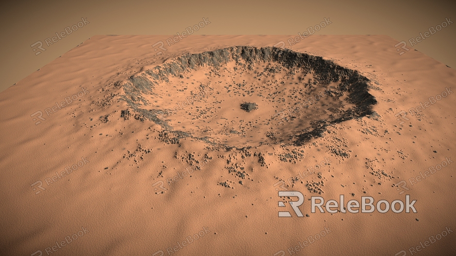 Mars Crater Mars Crater Terrain Valley Canyon Mountains model