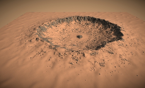 Mars Crater Mars Crater Terrain Valley Canyon Mountains 3d model