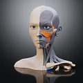 3D Human Head Anatomy Model With Half Face Muscle And Skeletal Structure 3d model