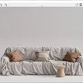 Modern Multiplayer Sofa Double Sofa 3d model