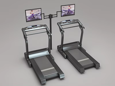 Modern Treadmills With Dual Screens For Home Gym Fitness Training Equipment 3d model