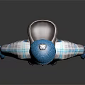 Cartoon Character In Winter Outfit With Blue Pom Pom Hat Plaid Coat And Gloves
