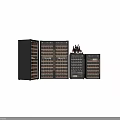 Multiple Modern Black Wine Coolers With Glass Doors For Wine Storage
