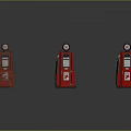 Multiple Vintage Red Fuel Pumps Showcased In Classic Retro Setup