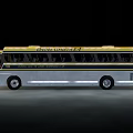 Vintage Style Yellow And Silver Mountain View Transit System Bus With Classic Design Elements