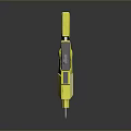 Yellow Futuristic Sci Fi Weapon Featuring Metallic Blade And Sleek Design
