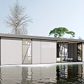 Modern Post Station Public Building Visitor Center Building Exhibition Hall Small Public Building Cafe Building Post Station Building 3d model