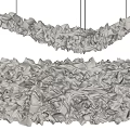 Modern Exhibition Hall Ceiling Design with White Ruffled Pendant Lighting Fixtures