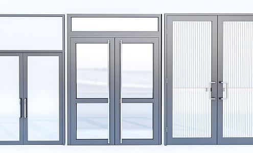 Modern gate glass gate induction glass door glass sliding door glass entrance gate 3d model