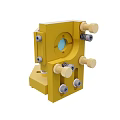 Yellow Metal Mechanical Fixture With Adjustment Knobs And Precision Holes
