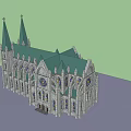 Ancient Gothic Architecture Featuring Tall Spires And Colorful Stained Glass Windows