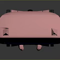 Pink Robot With Cat Ears And Pixel Face Display On Rolling Wheels 3d model