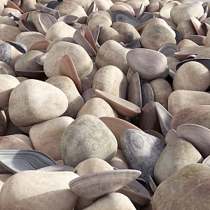 Pebbles Landscape Pebbles Gravel Stones Beach Stones 3d model