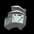 Detailed 3D Model Of Mechanical Component With Geometric Shapes Gray Surface And Black Background