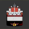 Red and White Cargo Ship With Yellow Deck Cranes and White Superstructure