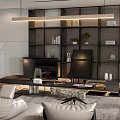 Modern Office Interior With Large Windows City Mountain Views Desk Chairs Sofa And Coffee Table