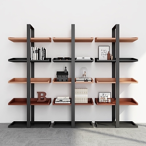 Bookshelf Ornaments Bookshelf Decorative Bookshelf Combination Storage Rack Decorative Rack Bookshelf Shelf 3d model