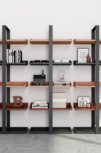 Bookshelf Ornaments Bookshelf Decorative Bookshelf Combination Storage Rack Decorative Rack Bookshelf Shelf 3d model