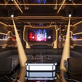 Modern KTV Interior With Neon Lights Sofas And TV Screen 3d model