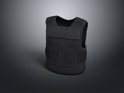 Game Movie Character Wearing Tactical Black Bulletproof Vest Protective Gear 3d model