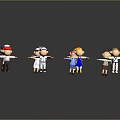 Colorful Cartoon Characters of Different Professions Standing in a Circle