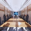 Modern Conference Room With Long Table Comfortable Chairs Large Screen HARD WORK SUCCESS Wall Signs