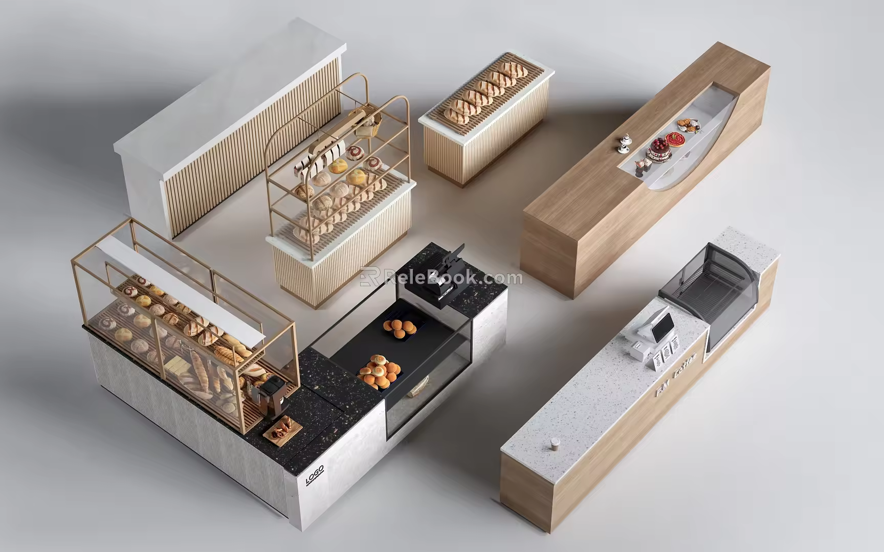 Modern water bar counter operation desk reception desk coffee bar counter tea table 3d model