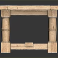 Rustic Wooden Coffee Table With Rectangular Natural Wood Top And Carved Legs For Living Room