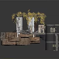Floating Rock Platform Design With Circular Structure Columns Trees And Rooftop