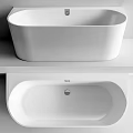 Modern White Bathtub With Sleek Minimalist Design For Contemporary Bathroom Interior