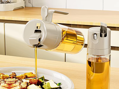 Kitchen Oil Dispensers Pouring Oil Over Food 3d model