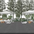Stylish Modern Outdoor Sofa Set In Patio Space With Coffee Table And Lush Greenery