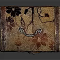 Classic Vintage Trunk With Hand Painted Floral Patterns Metal Lock And Handle