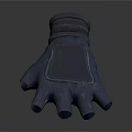 Dark Leather Glove With Padded Palm In Modern Detailed 3D Render Design