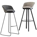 Velvet Upholstered Modern Bar Stools With Sleek Metal Legs And Contemporary Design