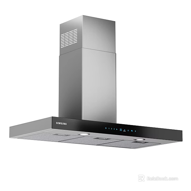 Modern Samsung Kitchen Hood With Stainless Steel Design And Control Panel 3d model 