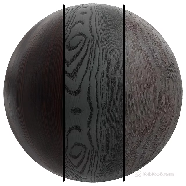 Wooden Sphere Component Showcasing Various Wood Grain Textures and Patterns 3d model 